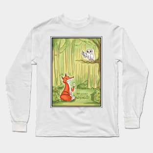 Fox and Owl a Fox and An Owl in a Forest Forest Long Sleeve T-Shirt